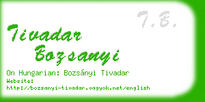 tivadar bozsanyi business card